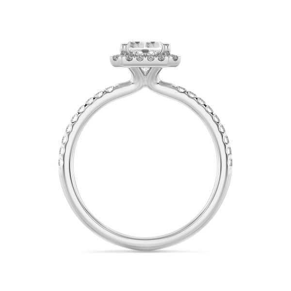 Search all PLP - 1.50 quilates halo anillo solitario diamante de talla radiante cultivado en laboratorio en oro blanco con diamantes redondos cultivados en laboratorio