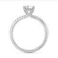 3.00 quilates anillo solitario diamante talla esmeralda en oro blanco y halo oculto