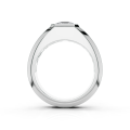 2.00 quilates anillo de sello con diamante talla asscher en oro blanco