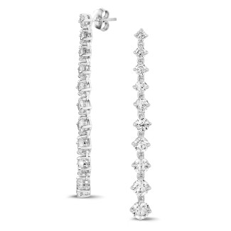 Pendientes dégradé con 5.85 quilates diamante cultivado en laboratorio en oro blanco