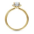 1.20 quilates halo anillo solitario en oro amarillo con diamante marquesa con diamantes redondos