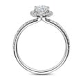 2.00 quilates halo anillo solitario en oro blanco con diamante marquesa con diamantes redondos