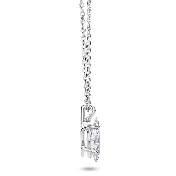 Gargantilla - 1.00 quilates colgante solitario en oro blanco con diamante marquesa