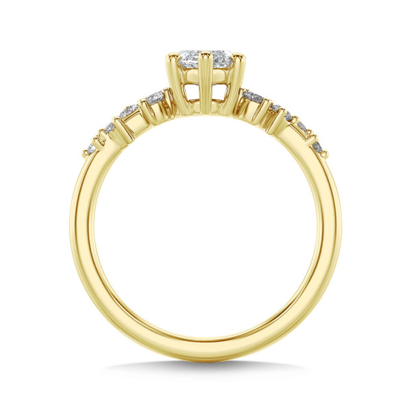 Search all PLP - 1.50 quilates anillo solitario en racimo de oro amarillo con un diamante talla marquesa