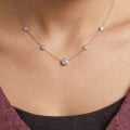 2.00 quilates colgante diamante cultivado en laboratorio satélite en oro blanco
