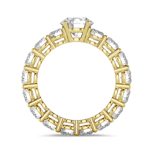 Bagues - 1.50 carat bague solitaire en or jaune avec diamants synthétiques ronds