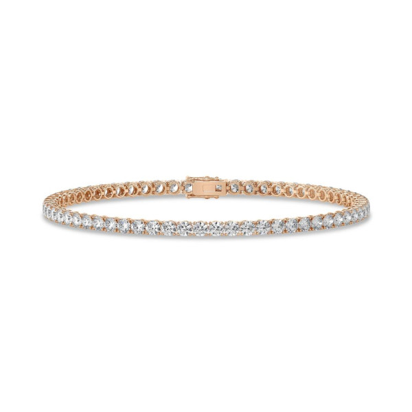 Bracelets - 3.50 carat bracelet rivière en or rouge avec diamants synthétiques