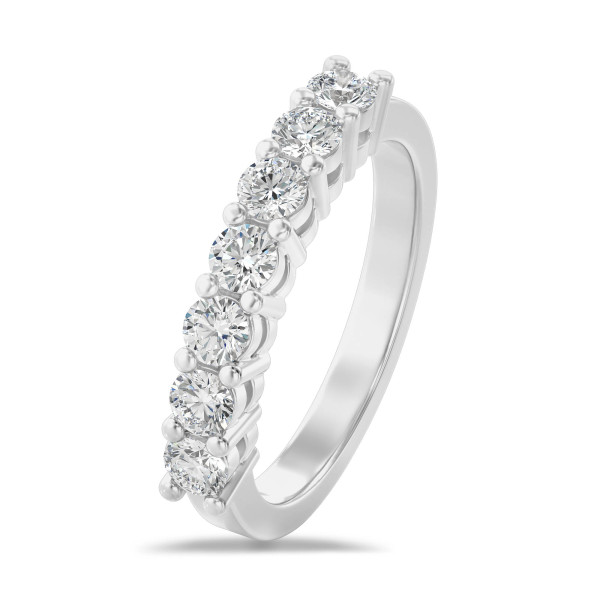 Bagues - Bague alliance avec diamants synthétiques de 0.70 carat en or blanc