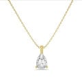 2.00 carat Pendentif solitaire avec diamant poire en or jaune