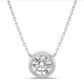1.00 carat pendentif satellite en or blanc et diamant