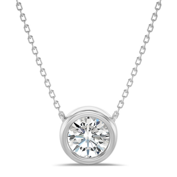 Colliers - 1.00 carat pendentif satellite en platine et diamant de laboratoire