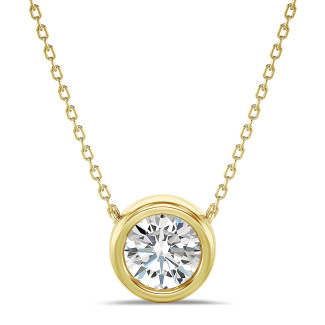 1.20 carat pendentif satellite en or jaune et diamant de laboratoire