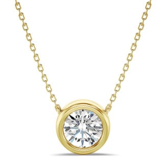 1.50 carat pendentif satellite en or jaune et diamant de laboratoire