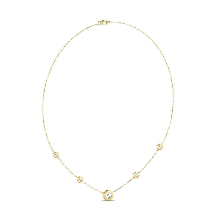 1.80 carat collier satellite en or jaune et diamants de laboratoire