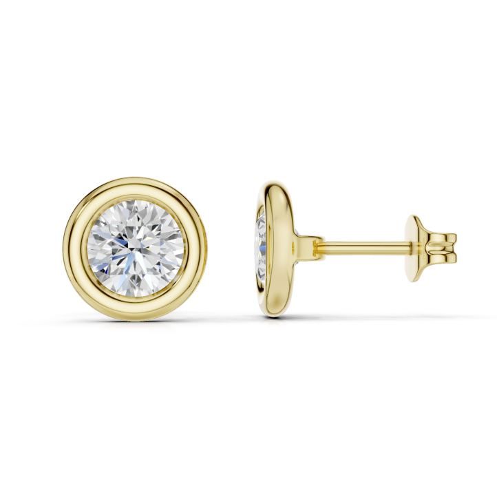 3.00 carat boucles d’oreilles satellites en or jaune et diamants de laboratoire