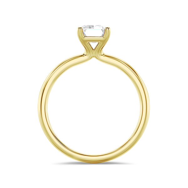 Bagues - 1.50 carat bague solitaire avec un diamant de laboratoire émeraude en or jaune