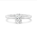 1.20 carat bague solitaire avec un diamant de laboratoire ovale en or blanc
