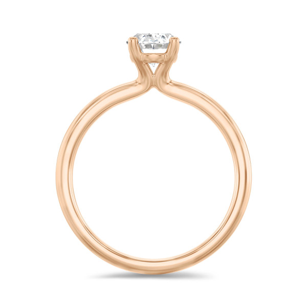 Bagues - 1.50 carat bague solitaire avec un diamant de laboratoire ovale en or rouge