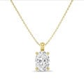 1.00 carat Pendentif solitaire avec diamant ovale en or jaune