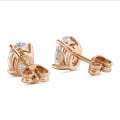 4.00 carats boucles d'oreilles solitaire en or rouge avec diamant ovale