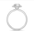 2.50 carat bague solitaire de type auréole en or blanc avec diamants de laboratoire ronds