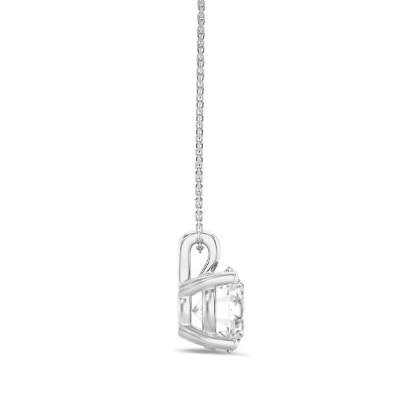 Colliers - 1.00 carat Pendentif solitaire en or blanc avec diamant rond