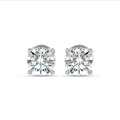 2.00 carats Boucles d'oreilles solitaires en or blanc avec diamants de laboratoire ronds
