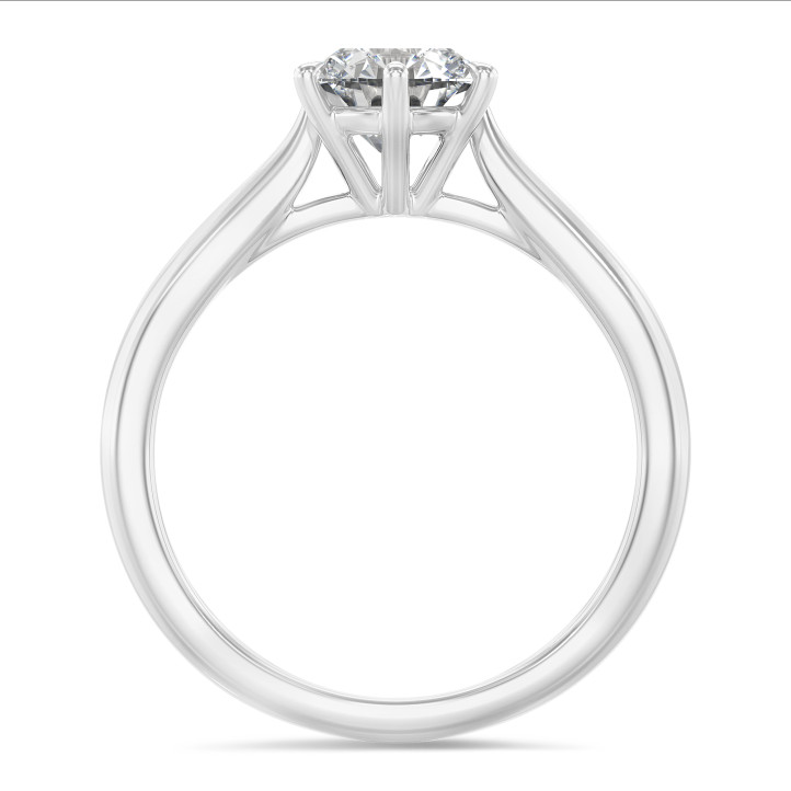 1.00 carat bague solitaire en platine avec diamant rond
