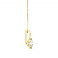 1.00 carat Pendentif solitaire en or jaune avec diamant de laboratoire rond