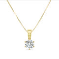 3.00 carat Pendentif solitaire en or jaune avec diamant rond