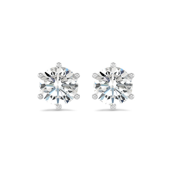 2.00 carats Boucles d'oreilles solitaires en platine avec diamants ronds
