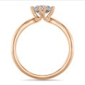 1.50 carat bague solitaire en or rouge avec diamant rond