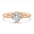 1.50 carat bague solitaire en or rouge avec diamant rond