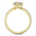 2.00 carats bague solitaire en or jaune avec diamants ronds (tour complet)