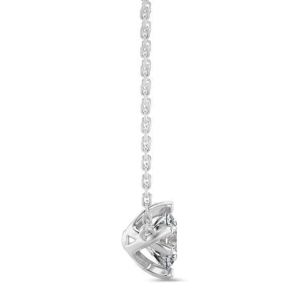 Colliers - 1.00 carat pendentif solitaire en or blanc avec diamant de laboratoire rond