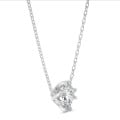 1.00 carat pendentif solitaire en or blanc avec diamant de laboratoire rond