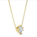 2.00 carat pendentif solitaire en or jaune avec diamant rond