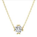 3.00 carat pendentif solitaire en or jaune avec diamant rond