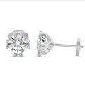 3.00 carats boucles d'oreilles solitaires en or blanc avec huit griffes