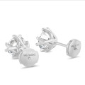 3.00 carats boucles d'oreilles solitaires en or blanc avec huit griffes