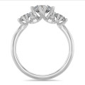 1.60 carat bague trilogie en or blanc avec diamants ronds