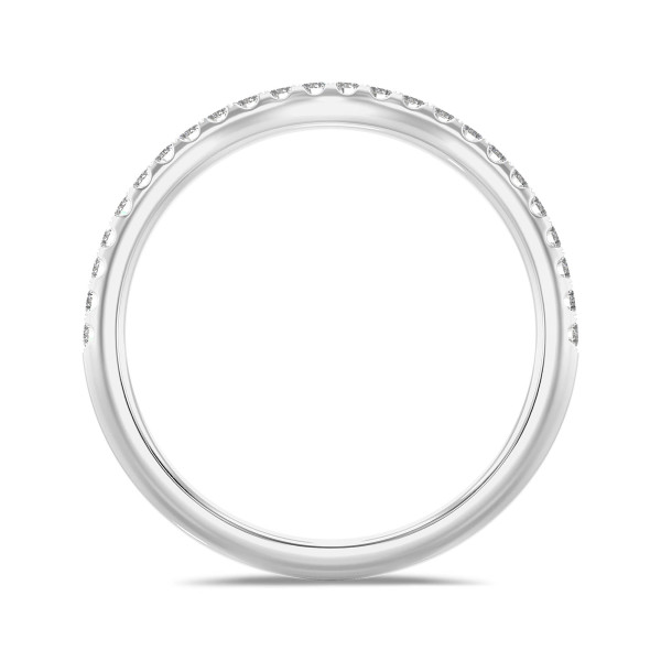 Bagues - 0.25 carat alliance courbe (demi-tour) en or blanc et diamants de laboratoire
