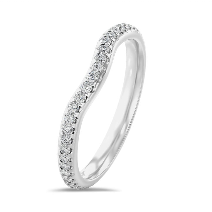 0.45 carat alliance courbe (tour complet) en or blanc et diamants