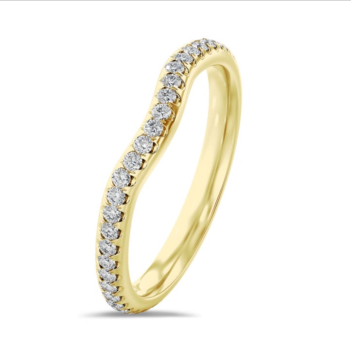 0.45 carat alliance courbe (tour complet) en or jaune et diamants de laboratoire