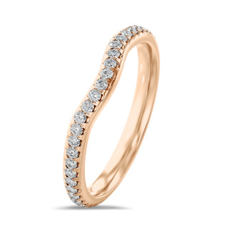 0.45 carat alliance courbe (tour complet) en or rouge et diamants de laboratoire