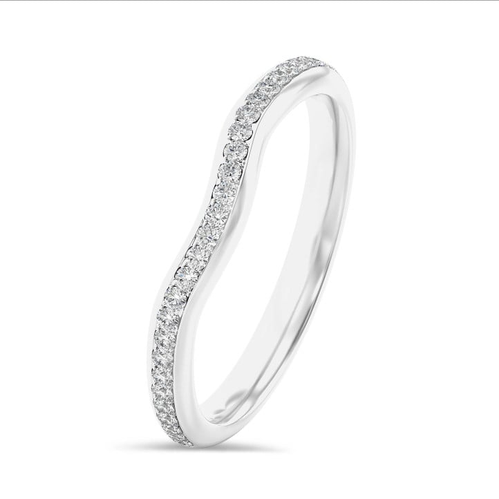0.23 carat alliance courbe (demi-tour) en or blanc et diamants