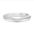 0.23 carat alliance courbe (demi-tour) en or blanc et diamants de laboratoire