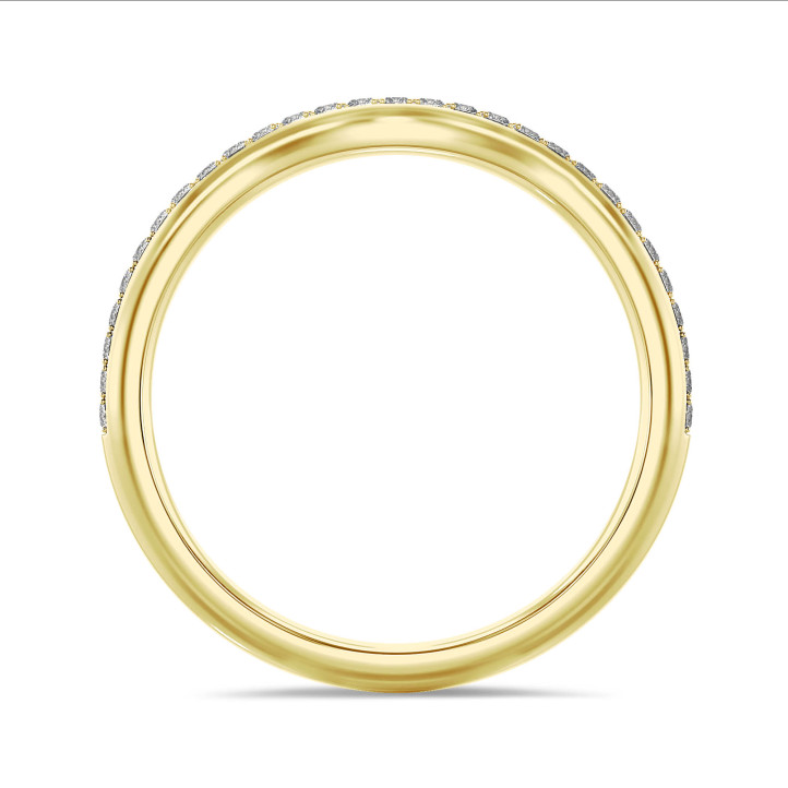 0.23 carat alliance courbe (demi-tour) en or jaune et diamants de laboratoire