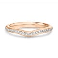 0.23 carat alliance courbe (demi-tour) en or rouge et diamants