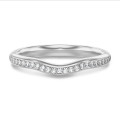 0.41 carat alliance courbe (tour complet) en or blanc et diamants de laboratoire